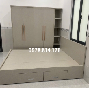 Tủ gỗ kết hợp giường